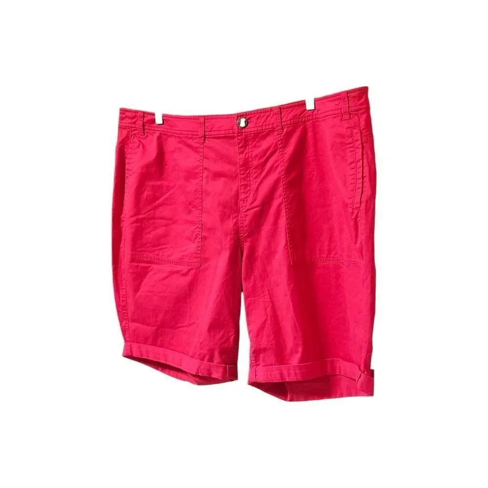 LANE BRYANT Plus Size Hot Pink Medium Rise Bermuda Shorts Size 26